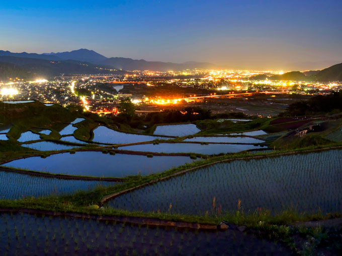 姨捨の棚田(夜)
